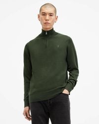 AllSaints - Kilburn Zip Funnel Neck Ramskull Jumper,, Grange - Lyst