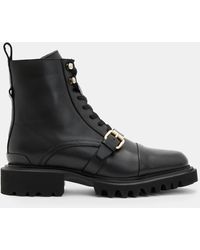 AllSaints - Stella Leather Ankle Boots - Lyst