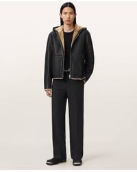 AllSaints - Mostyn Shearling Bomber Jacket - Lyst