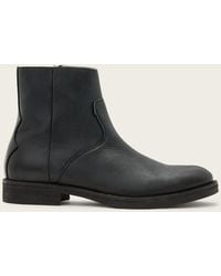 AllSaints - Lang Leather Zip Up Boots - Lyst
