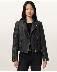 AllSaints - Raul Leather Biker Jacket - Lyst