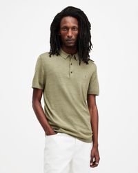 AllSaints - Mode Merino Short Sleeve Polo Shirt, - Lyst