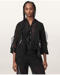 AllSaints - Minna Sheer Frill Shirt - Lyst
