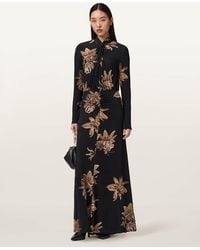 AllSaints - Mina Floral A-Line Maxi Dress - Lyst
