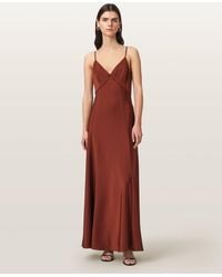 AllSaints - Irina Maxi Slip Dress - Lyst