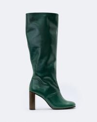 AllSaints - Marisa Leather Heeled Knee-High Boots - Lyst
