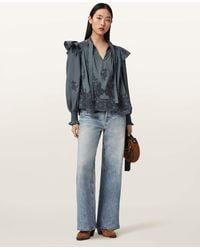 AllSaints - Nisa Embroidered Cotton Top - Lyst