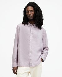 AllSaints - Laguna Linen Blend Shirt, - Lyst