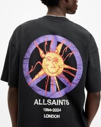 AllSaints - Orbs Oversized Graphic Print T-shirt, - Lyst