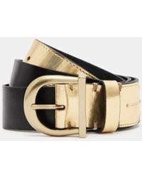 AllSaints - Briony Mixed Leather Western Belt - Lyst