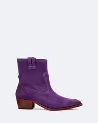 AllSaints - Jura Suede Zip-Up Dress Boots - Lyst