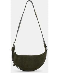 AllSaints - Half Moon Leather Crossbody Bag - Lyst