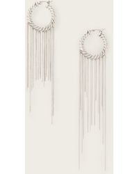 AllSaints - Nia Drop Chain Hoop Earrings - Lyst