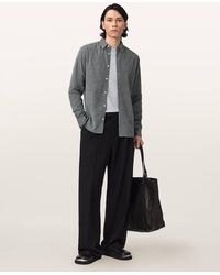 AllSaints - Lorella Textured Ramskull Shirt - Lyst