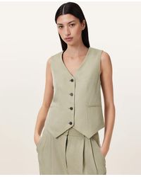 AllSaints - Averie Tencel Relaxed Fit Waistcoat - Lyst