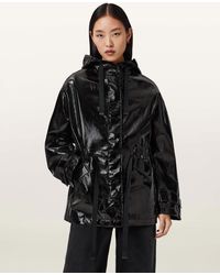 AllSaints - Kelsie Shine Hooded Jacket - Lyst