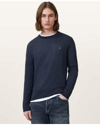 AllSaints - Mode Merino Crew Neck Ramskull Jumper - Lyst