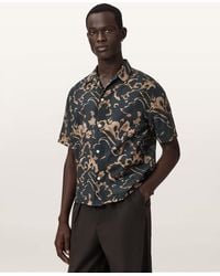 AllSaints - Fortune Short Sleeve Linen Blend Boxy Shirt - Lyst