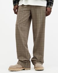 AllSaints - Hobart Checked Straight Fit Pants - Lyst