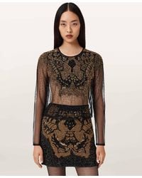 AllSaints - Greta Butterfly Embellished Top - Lyst
