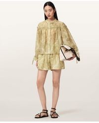 AllSaints - Isla High Waist Printed Shorts - Lyst