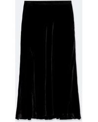 AllSaints - Nalia Velvet Midi Skirt - Lyst