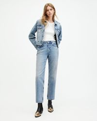AllSaints - Ida Cropped Straight Denim Jeans, - Lyst