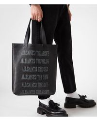 AllSaints Stamp Leather Tote Bag - Black