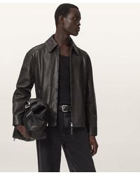 AllSaints - Garrison Leather Jacket - Lyst