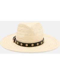 AllSaints - Delilah Straw Fedora Eyelet Hat, - Lyst