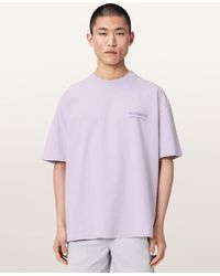 AllSaints - Xander Flocked Logo Oversized T-Shirt - Lyst