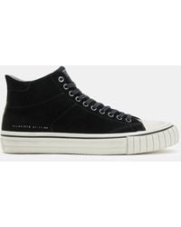 AllSaints - Lewis Lace Up Suede High Top Sneakers - Lyst