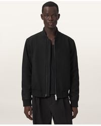 AllSaints - Deceit Textured Wool Blend Bomber Jacket - Lyst
