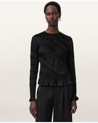 AllSaints - Nyla Long Sleeve Top - Lyst