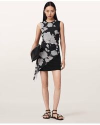AllSaints - Polyester Riley Slim Fit Floral Mini Dress, /Us 2 - Lyst