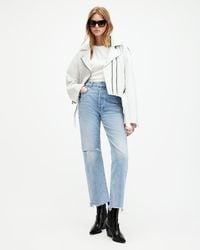 AllSaints - Edie High Rise Straight Denim Jeans, - Lyst