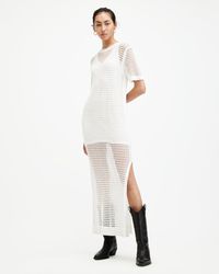 AllSaints - Paloma Open Stitch Maxi Dress - Lyst
