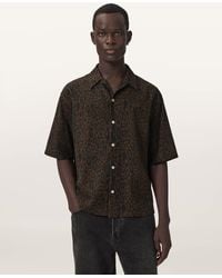 AllSaints - Leopardo Oversized Linen Blend Shirt - Lyst
