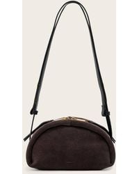 AllSaints - Rosalie Arc Suede Crossbody Bag - Lyst