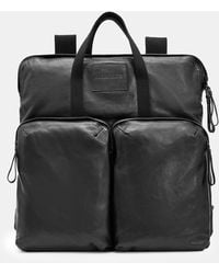 AllSaints - Force Leather Backpack - Lyst