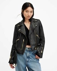 AllSaints - Balfern Leather Biker Jacket - Lyst