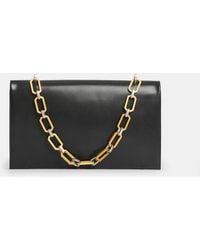 AllSaints - Akira Leather Removable Chain Clutch Bag - Lyst