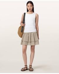 AllSaints - Kali Cotton Striped Mini Skirt - Lyst
