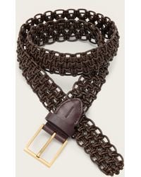 AllSaints - Ila Leather Woven Belt - Lyst