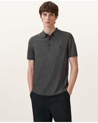 AllSaints - Mode Merino Short Sleeve Ramskull Polo Shirt - Lyst