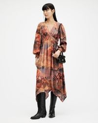 AllSaints - Estelle Colca Asymmetric Maxi Dress - Lyst