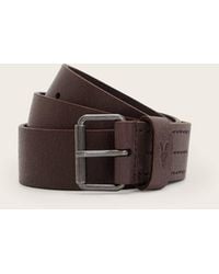 AllSaints - Dunston Leather Embossed Belt - Lyst