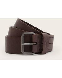AllSaints - Dunston Leather Embossed Belt - Lyst