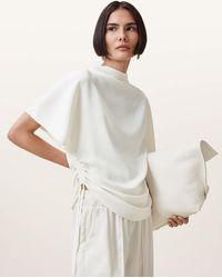 AllSaints - Polyester Leslie Satin Short Sleeve Top, /Us 2 - Lyst