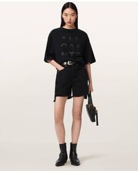 AllSaints - Stacks Amelie Oversized Embellished T-Shirt - Lyst